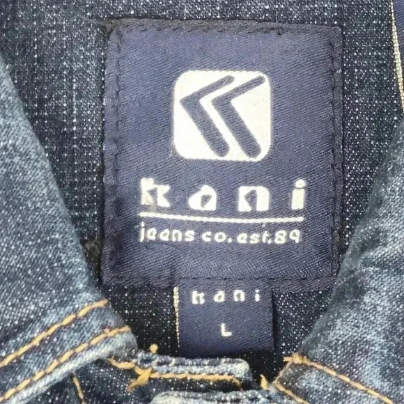 Karl Kani Men's Denim Jean Jacket Large Trucker Button Front Retro HipHop Urban - Picture 3 of 16